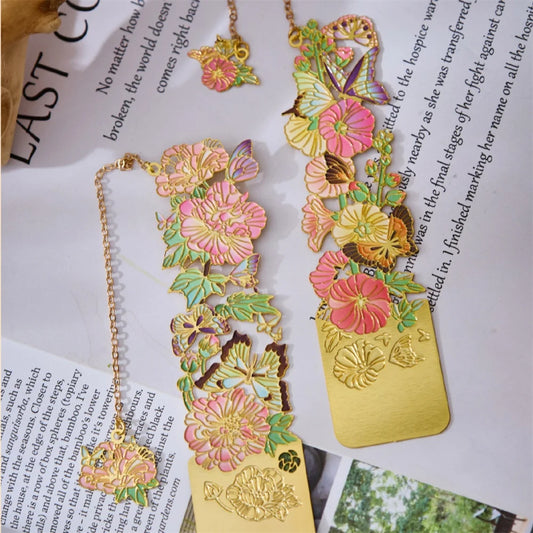 Retro Chinese Metal Hollow Bookmarks Creative Out Bookmark Book Clip Student Stationery School Office Supply New Year Gift